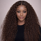 Chocolate Brown Deep Wave Human Hair Lace Wig
