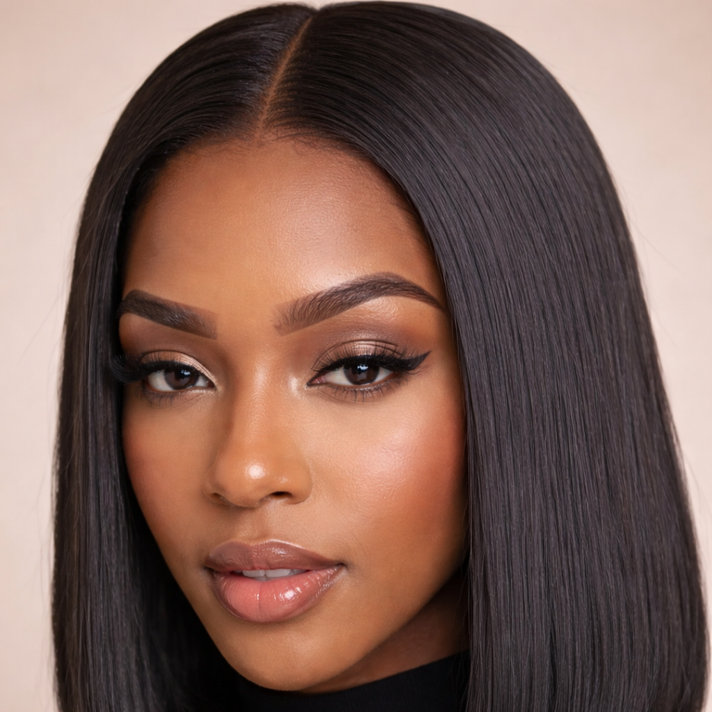 HD Lace Bob Wig Human Hair – Middle Part, Natural Melt