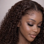 Chocolate Brown Deep Wave Human Hair Lace Wig