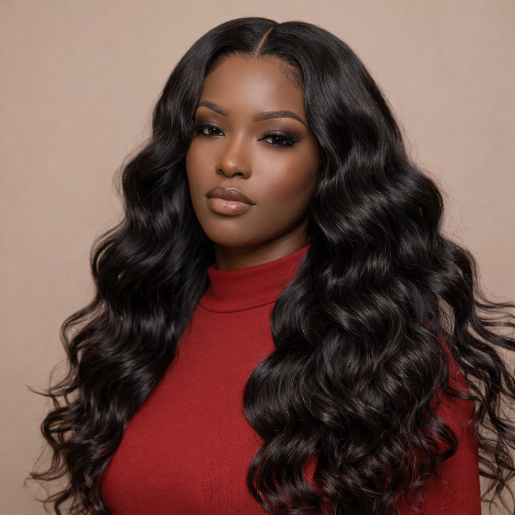 Body Wave Human Hair Wig With HD Lace Middle Part