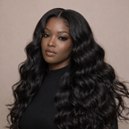 Long Body Wave Human Hair Glueless Wig With HD Lace
