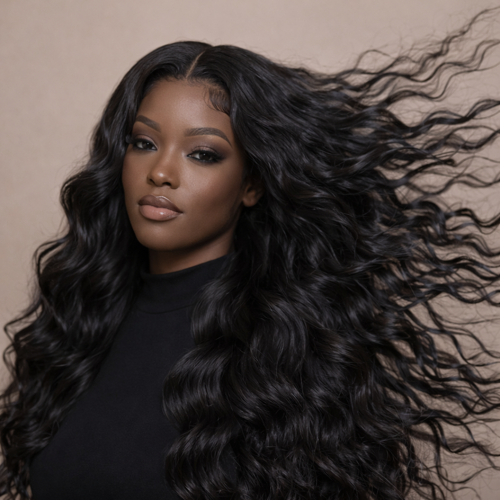 Long Body Wave Human Hair Glueless Wig With HD Lace