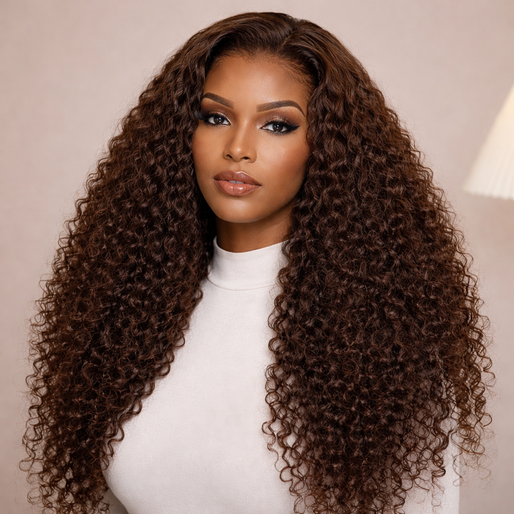 Deep Wave Human Hair Wig With HD Lace Frontal
