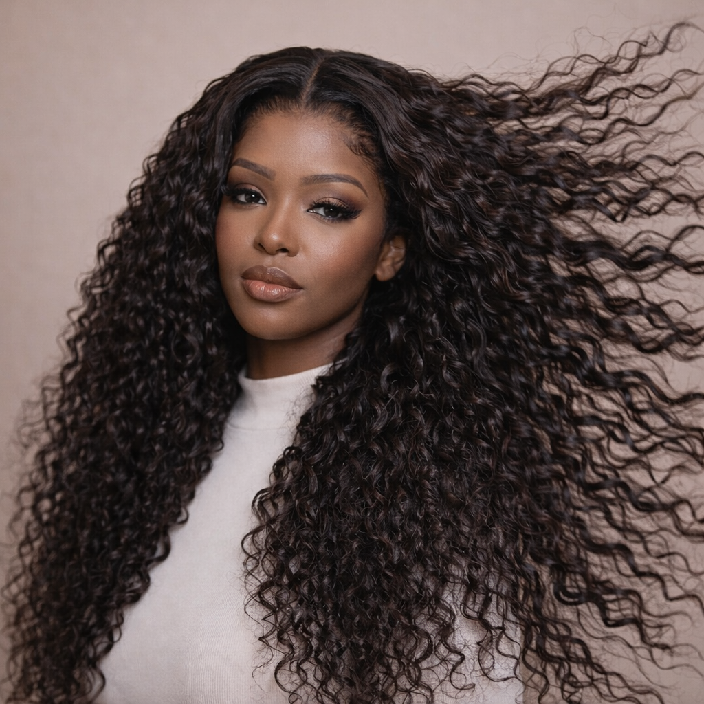 Deep Wave Human Hair Wig With HD Lace Frontal