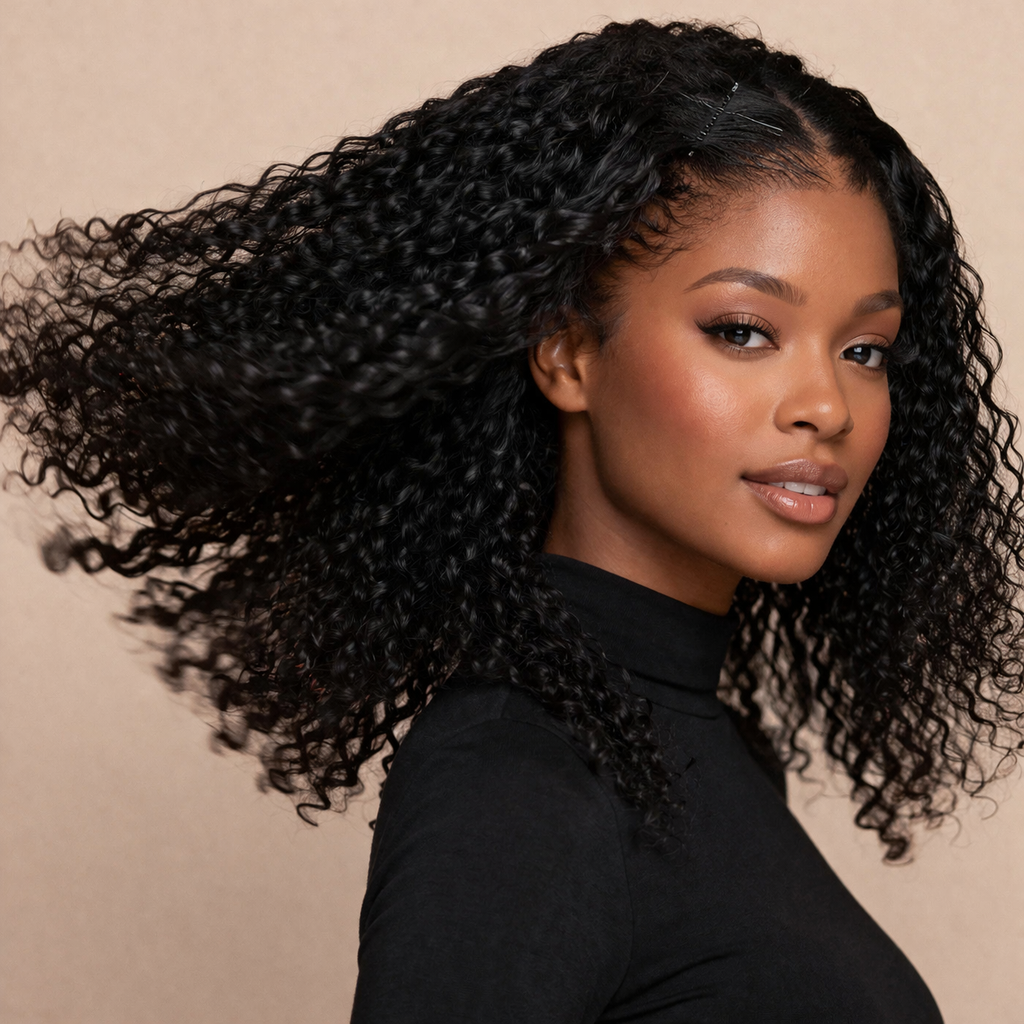Curly Bob Glueless Human Hair Wig With HD Lace