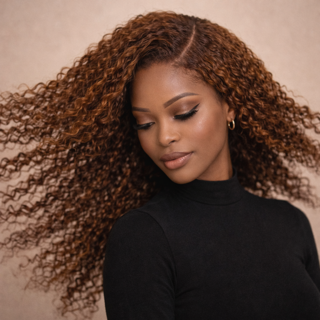 Curly Brown HD Lace Front Human Hair Wig