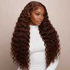 Long Deep Wave Human Hair Lace Front Wig