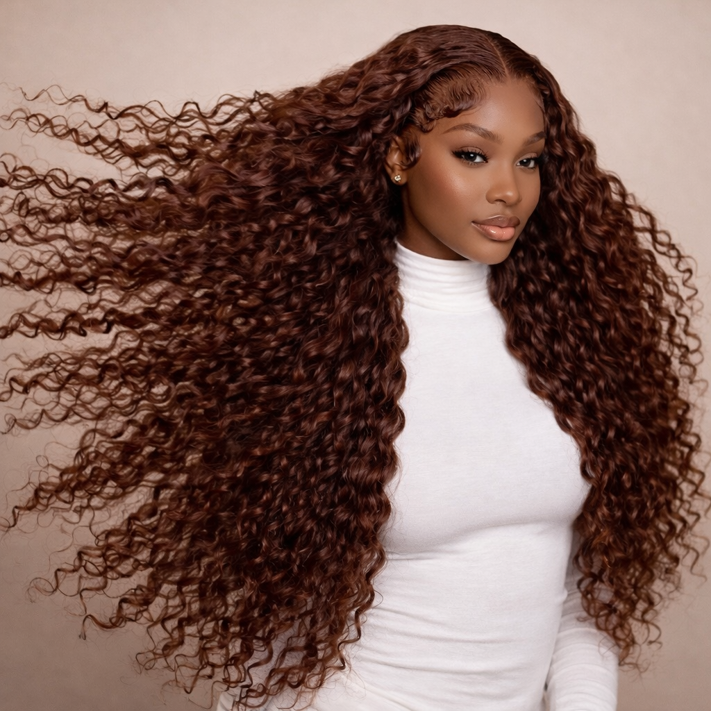 Long Deep Wave Human Hair Lace Front Wig