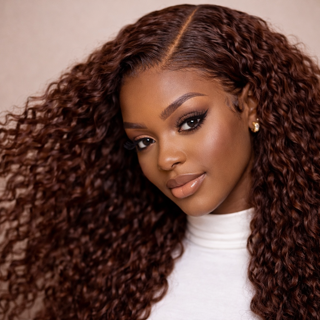 Long Deep Wave Human Hair Lace Front Wig
