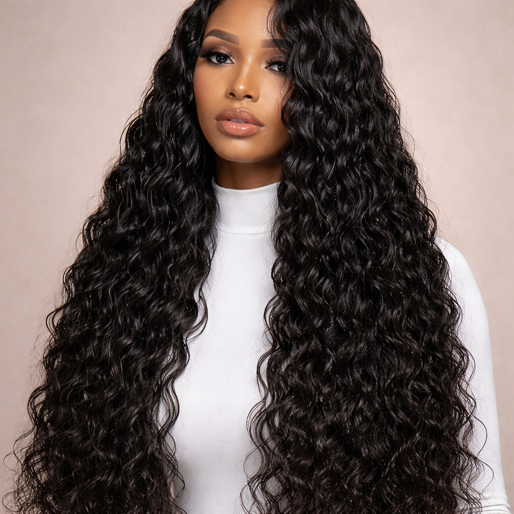 Deep Wave HD Lace Front Human Hair Wig – Natural Look