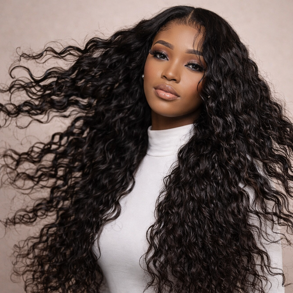 Deep Wave HD Lace Front Human Hair Wig – Natural Look