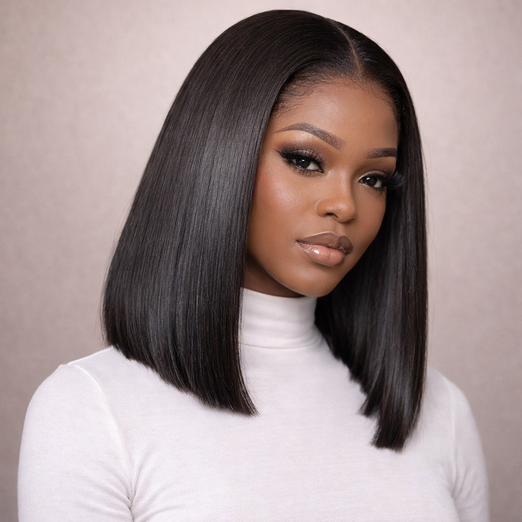 HD Lace Human Hair Bob Wig – Natural Sleek Look