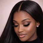 Straight Human Hair Lace Wig With HD Middle Part